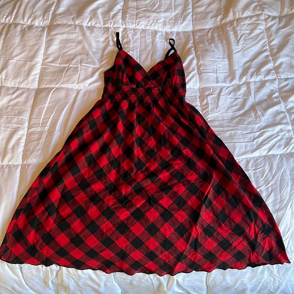 Red flannel summer dress